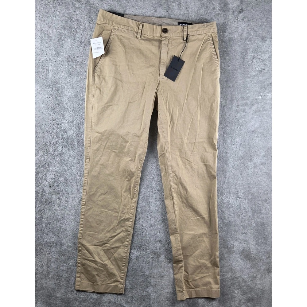NWT Bonobos Slim Fit Chino Khaki Pants Men's Navy 32x30 Cotton Blend Stretch - Picture 2 of 14